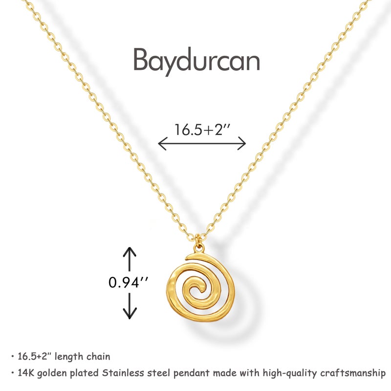 Baydurcan Encouragement Gifts Inspirational Gifts for Women Swirl Spiral Necklace for Women - Image 3