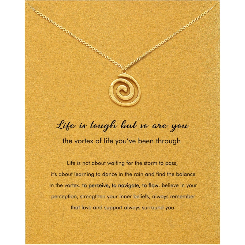 Baydurcan Encouragement Gifts Inspirational Gifts for Women Swirl Spiral Necklace for Women - Image 1