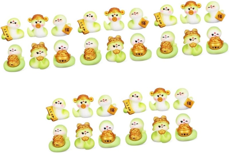 5 Sets Mini Snake Figurines Chinese New Year Theme Tabletop Desktop Home Decor - Image 1