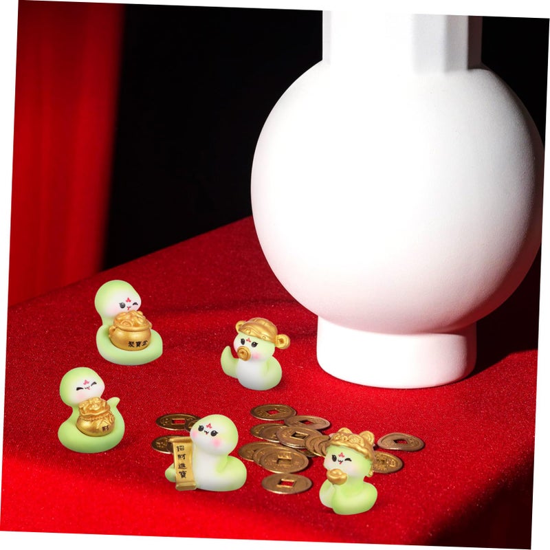 5 Sets Mini Snake Figurines Chinese New Year Theme Tabletop Desktop Home Decor - Image 5