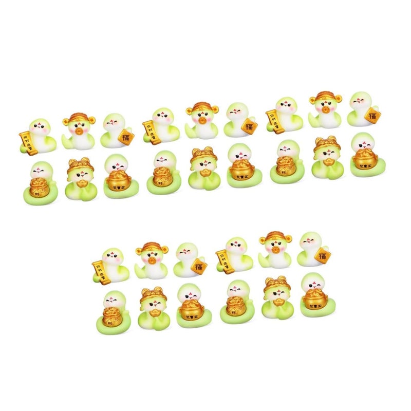 5 Sets Mini Snake Figurines Chinese New Year Theme Tabletop Desktop Home Decor - Image 2