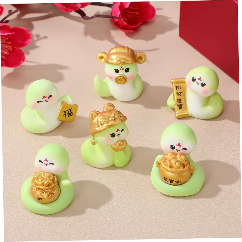 5 Sets Mini Snake Figurines Chinese New Year Theme Tabletop Desktop Home Decor - Image 4