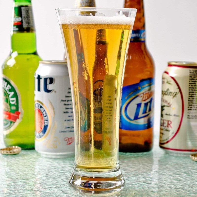 Circleware Quench Beer Drinking Glasses Set of 4 Home  Kitchen Entertainment Dinnerware Highball Glassware for Water Wine Juice and Best Bar Liquor Dining Decor Beverage 118 oz Clear - Image 5