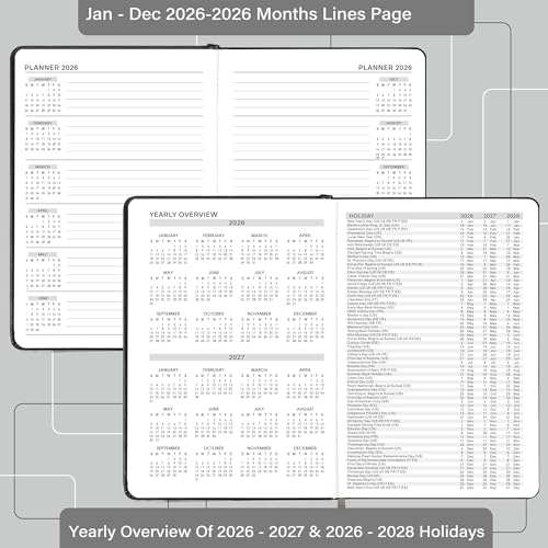 Feteulo 2026 Appointment Book & Planner - January 2026 - December 2026, Daily Hourly Planner, 5.75" X 8.25", 60-Minute Interval, Faux Soft Leather Cover, Premium Paper, Academic Calendar, Pen Holder, Inner Pocket - Image 5