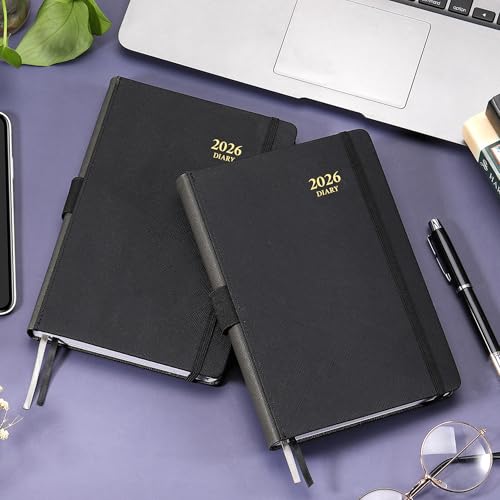 Feteulo 2026 Appointment Book & Planner - January 2026 - December 2026, Daily Hourly Planner, 5.75" X 8.25", 60-Minute Interval, Faux Soft Leather Cover, Premium Paper, Academic Calendar, Pen Holder, Inner Pocket - Image 2