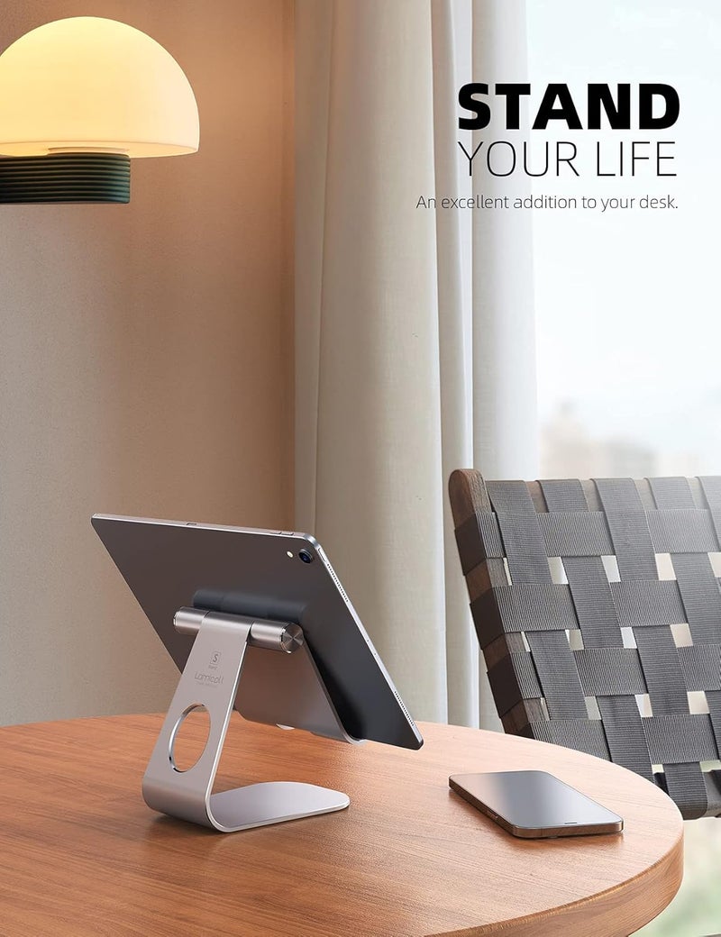 Lamicall Lamical Adjustable Tablet Stand - Desktop Holder with Charging, Compatible with iPad Pro 12.9, Air 4, Mini 7.9, Switch, Galaxy Tab and More - Image 2