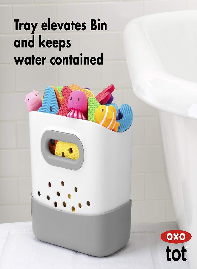 OXO Tot Stand Up Bath Toy Storage - Gray - Image 4
