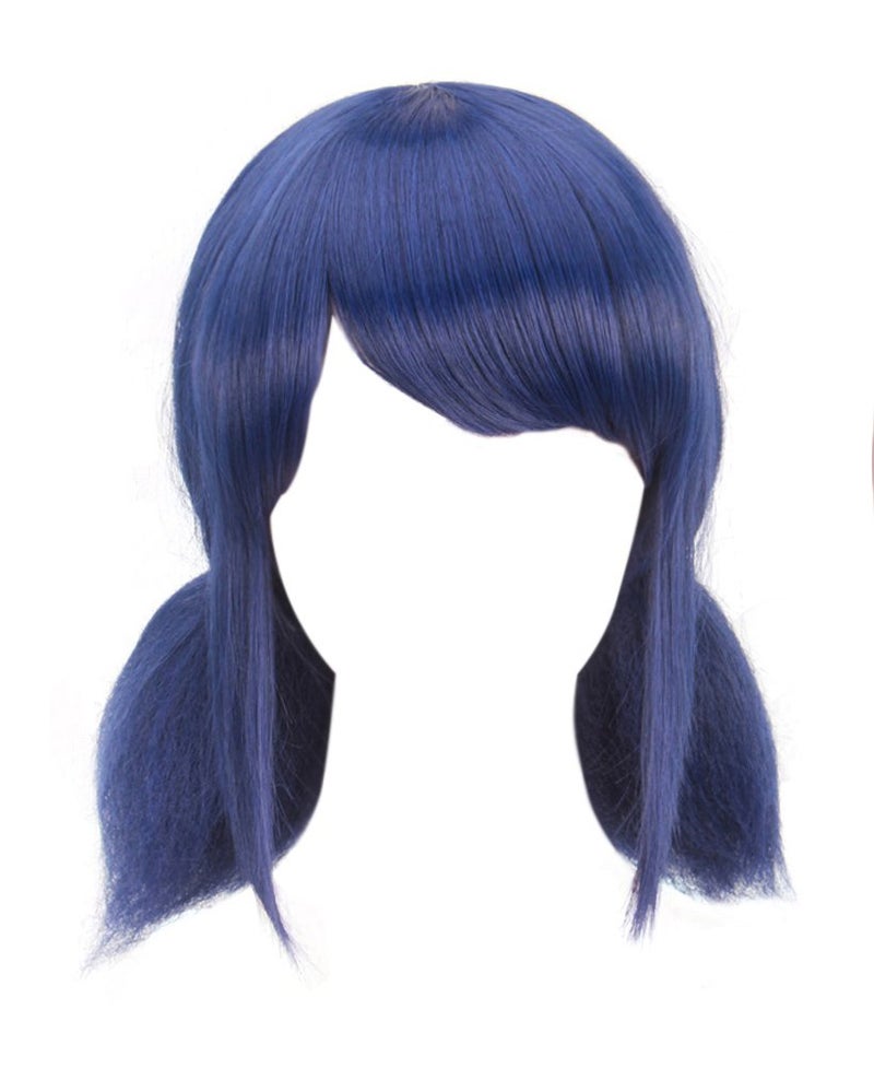 DAZCOS Anime Cosplay Wig For Women Blue Hair With Red Rope