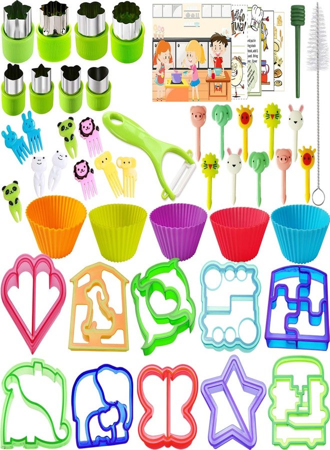 IELEK Sandwich Bread Cutters Shape Set for Kids Bento Lunch Box Accessories Kit Includes Vegetable Fruit Cookie Cutter, Animal Food Picks - Image 1