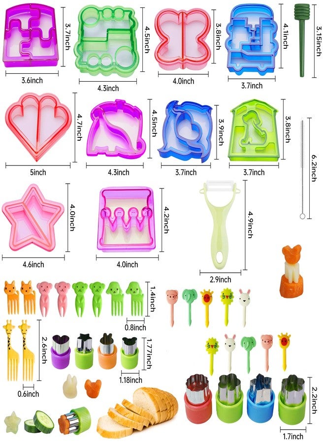 IELEK Sandwich Bread Cutters Shape Set for Kids Bento Lunch Box Accessories Kit Includes Vegetable Fruit Cookie Cutter, Animal Food Picks - Image 4