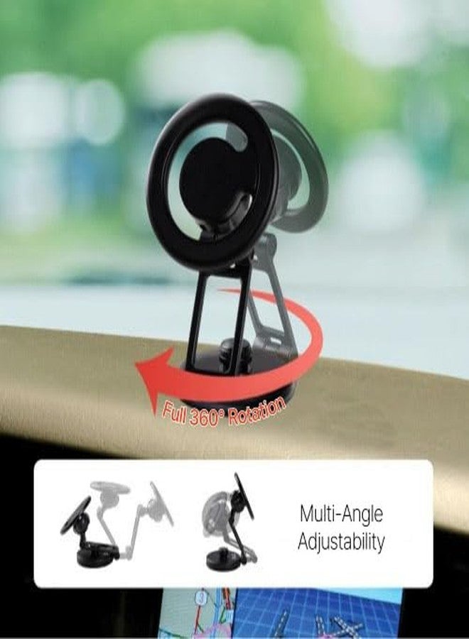 OLG MagSafe Compatible Magnetic Car Phone Holder - Premium Metal, 4000G Strong, 360° Rotation, 180° Angle & Head Adjust, No-Residue Tape - Image 5