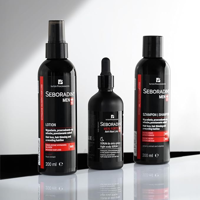 SEBORADIN MEN Hair Shampoo For Hair Loss Hair Thinning Shampoo 200 ml Vitamins And Natural Extracts For Thickening And Growth Natur Technology Hair And Scalp Treatment Care Receding Hairline