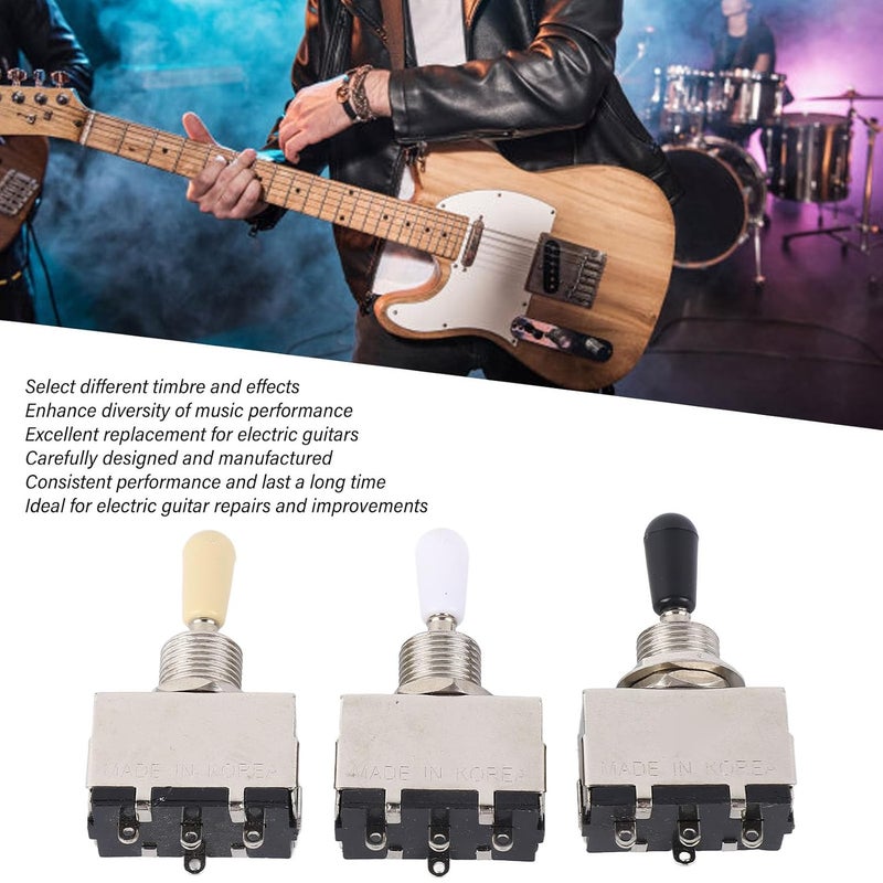 3Pcs Electric Guitar Toggle, 3 Way Voice Ceover, Metal Guitar Toggle for Electric, Musicnstrument Access with Detailed Inlation - Image 5