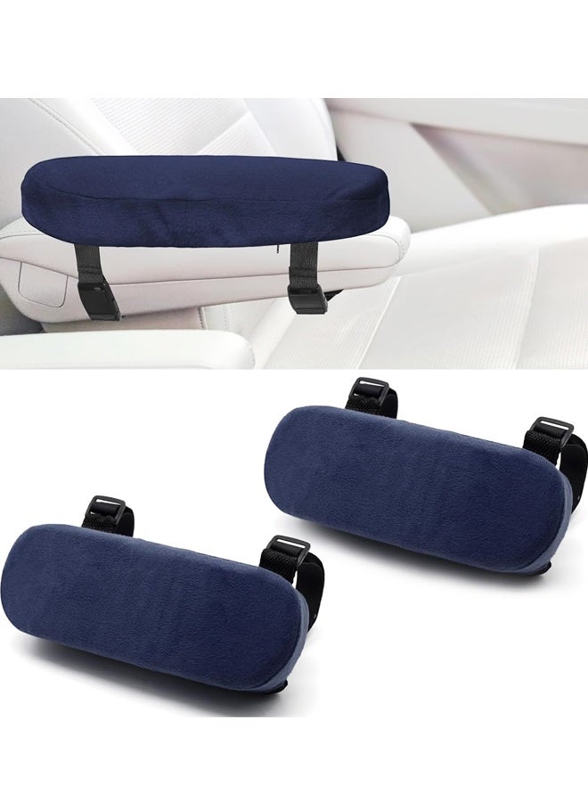 2PCS Car Seat Armrest Covers, Universal Chair Arm Covers for Car Seat, Office Chairs, Wheelchair, Gaming Chair（Blue） - Image 1