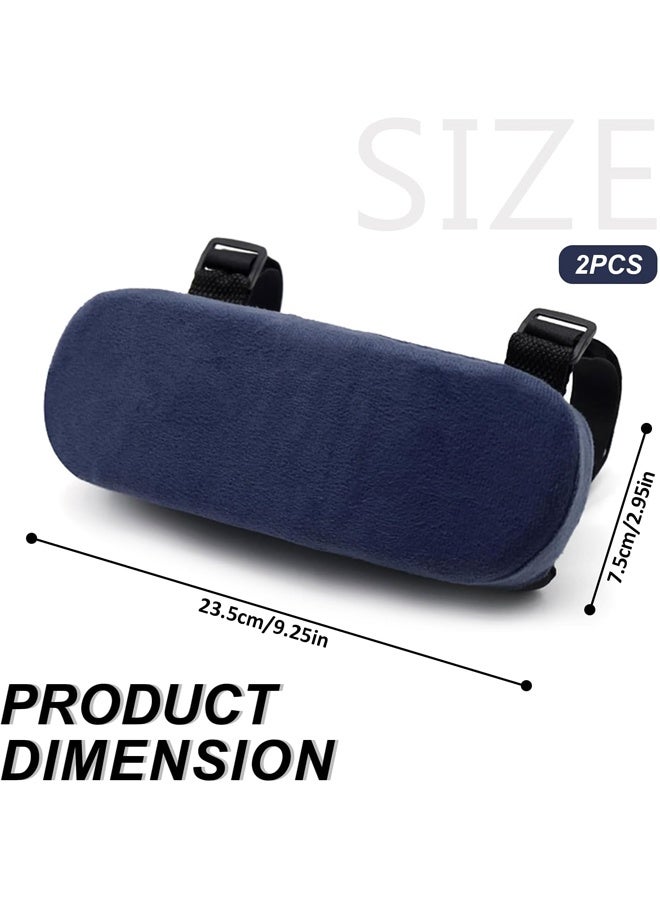 2PCS Car Seat Armrest Covers, Universal Chair Arm Covers for Car Seat, Office Chairs, Wheelchair, Gaming Chair（Blue） - Image 2