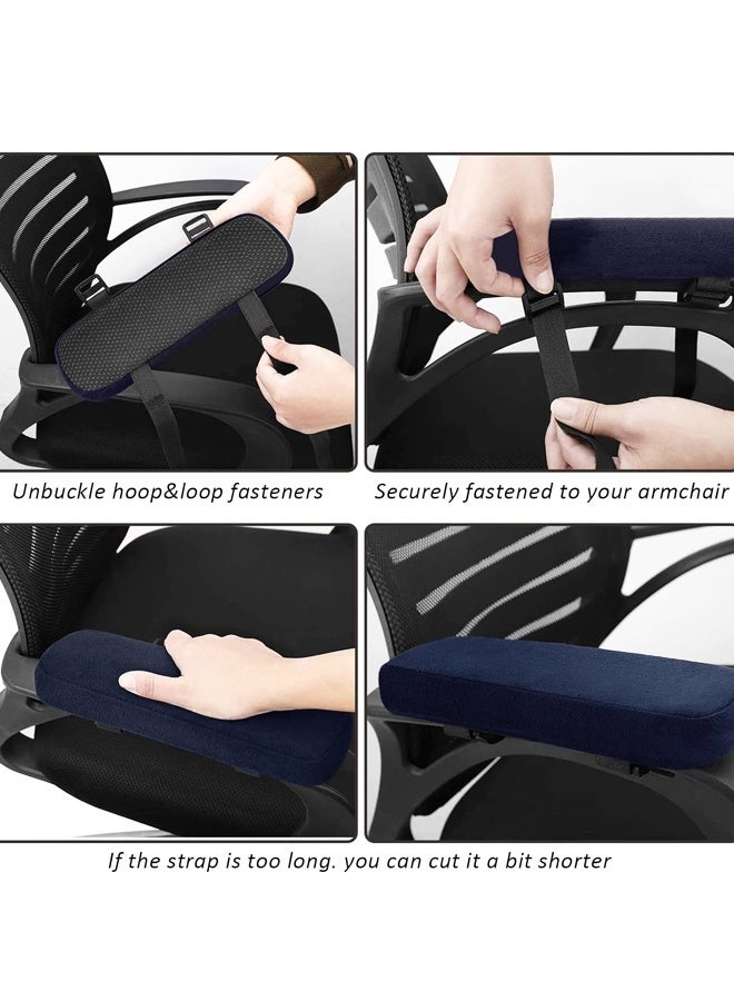 2PCS Car Seat Armrest Covers, Universal Chair Arm Covers for Car Seat, Office Chairs, Wheelchair, Gaming Chair（Blue） - Image 4