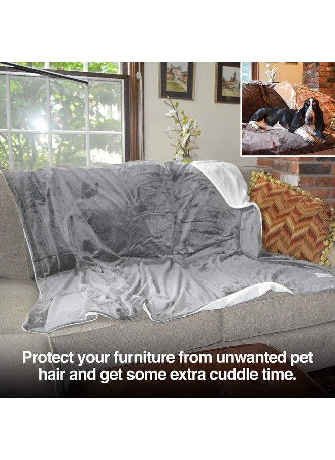 petfusion PetFusion Premium Dog &Cat Blanket | Ultra Soft Available in Plush or Quilted; 2 Colors (Grey; Brown) | Perfect Blanket for Small Dogs & Large Dogs  - Image 2
