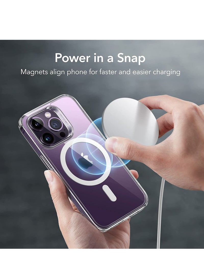iPhone 14 Pro Max Case, MagSafe Phone Case Supports Magnetic Wireless Charging, Shockproof Military-Grade Protection, Scratch-Resistant, Classic Hybrid Cover for iPhone 14 Pro Max, Clear  - Image 4