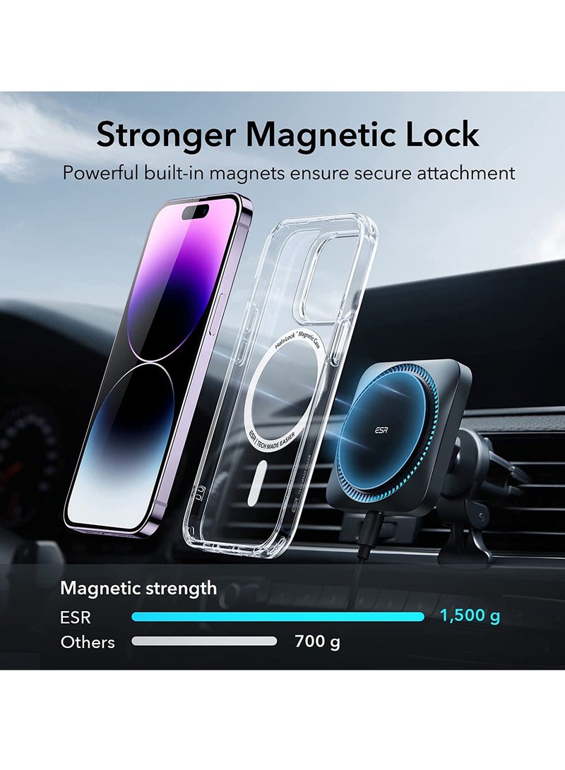 iPhone 14 Pro Max Case, MagSafe Phone Case Supports Magnetic Wireless Charging, Shockproof Military-Grade Protection, Scratch-Resistant, Classic Hybrid Cover for iPhone 14 Pro Max, Clear  - Image 3