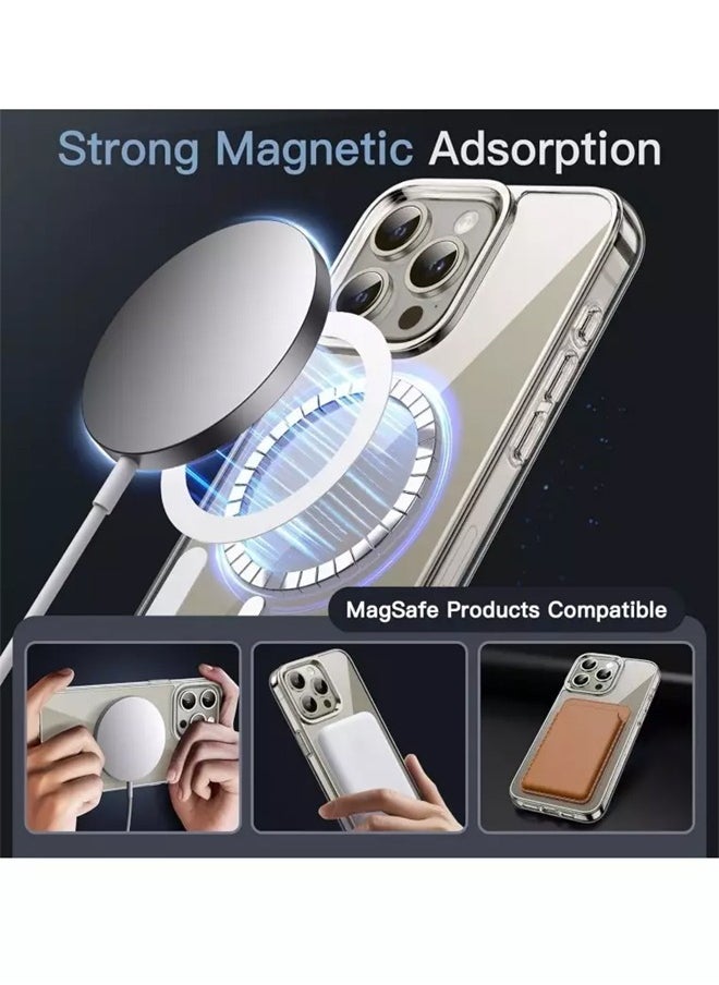 Generic - Magsafe Case for iPhone 13 Pro Magsafe Clear Cover Magnetic Wireless Charging Support, Shockproof Protection, Scratch-Resistant for iPhone 13 Pro - Clear - Image 1