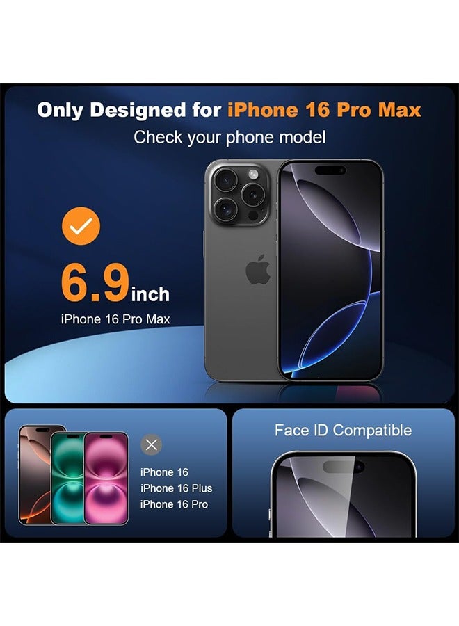 3 Pcs iPhone 16 Pro Max Privacy Screen Protector, Easy Installation with Alignment Frame, Anti-Drop and Anti-Scratch, Case Friendly Anti-Spy Anti-Fingerprint - Image 2