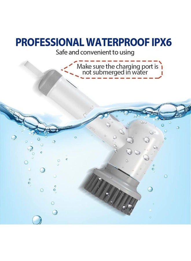 Electric Spin Scrubber, Cordless Electric Cleaning Brush for Bathroom, 2 Rotating Speeds, 4 Replaceable Brush Heads, Portable Handheld Scrubber for Cleaning Kitchen, Dish, Bathtub, Sink, Wall  - Image 5