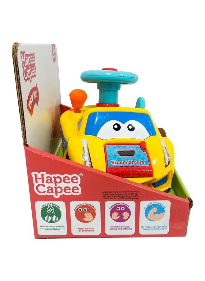 Hapee Capee Fun Vroom Vroom Car, Features Car Horn, Engine start and gear stick and all trigger realistic sounds, Including 4 flashing lights to attract baby's, Gift toys for 6+ Months Babies, Best Motor Gifts for Babies & Toddlers  - Image 1