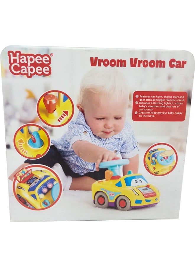 Hapee Capee Fun Vroom Vroom Car, Features Car Horn, Engine start and gear stick and all trigger realistic sounds, Including 4 flashing lights to attract baby's, Gift toys for 6+ Months Babies, Best Motor Gifts for Babies & Toddlers  - Image 4