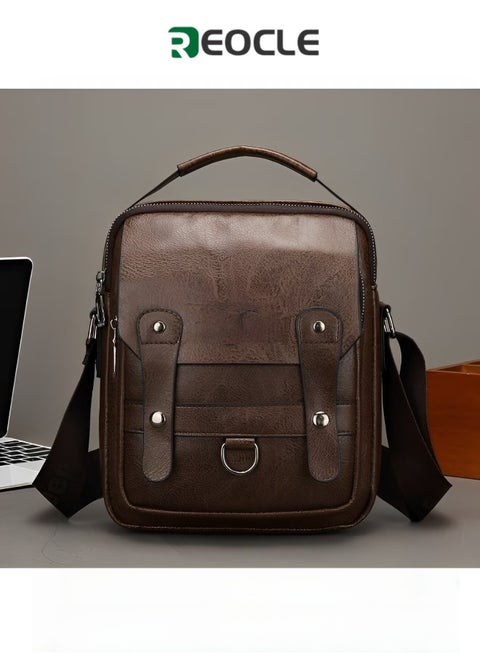 حقيبة كتف للرجال حقيبة رسول من جلد البولي يوريثان حقيبة سفر عمل حقيبة جانبية حقيبة يد غير رسمية حقيبة رجل للعمل والمشي لمسافات طويلة والسفر والاستخدام اليومي