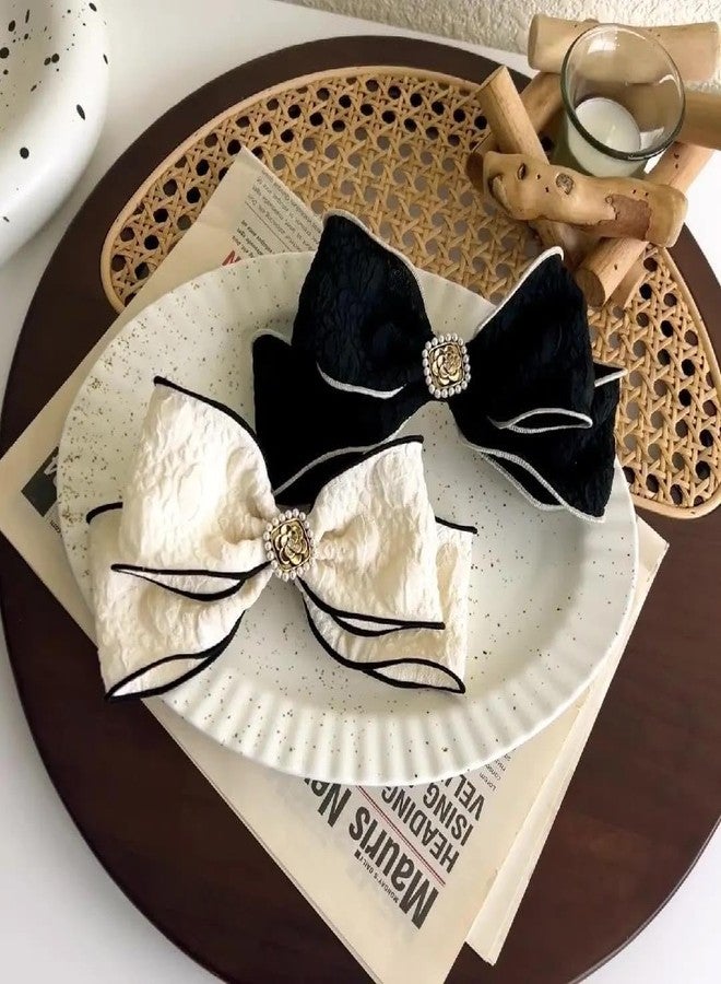 Radhya Accessories Jumbo Barrette Bow Clip Bow Clip Back clip for Women Hair Clip for Women Hair Clips for Girls Net Barrette Bow Clip (1 pc) 399 (Black) - Image 5