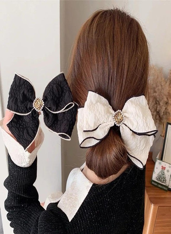 Radhya Accessories Jumbo Barrette Bow Clip Bow Clip Back clip for Women Hair Clip for Women Hair Clips for Girls Net Barrette Bow Clip (1 pc) 399 (Black) - Image 4