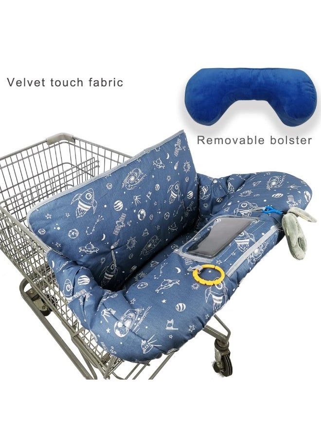 DODO NICI Shopping Cart Cover for Baby/Toddler, Cozy High Chair Cover, Blue Spaceship - Image 2