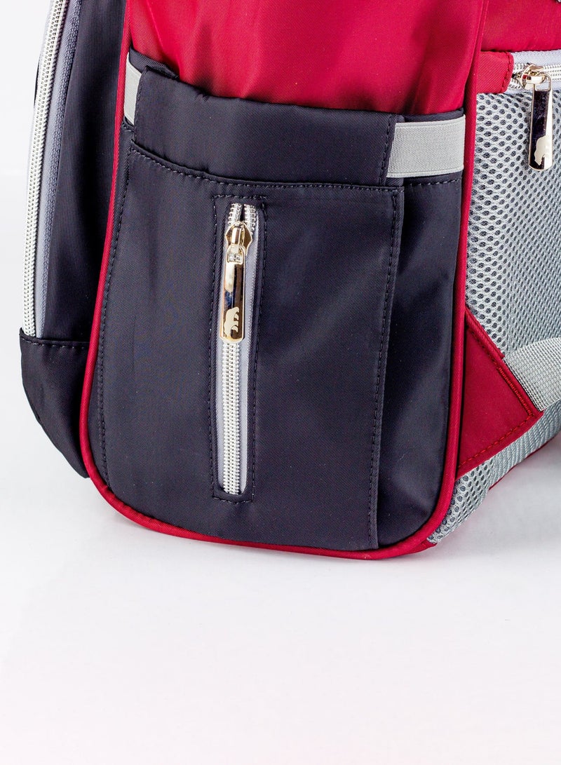 LUCID Custom LUCID USB Charging Multifunctional Waterproof Backpack Diaper Bag for Baby- Red. - Image 3