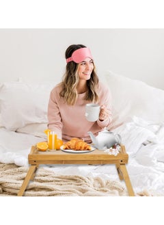 KITCHENOO Bamboo Bed Table with Handles and Foldable Legs, Multi-Purpose Laptop Tray and Standing Desk for Breakfast in Bed  - Image 2