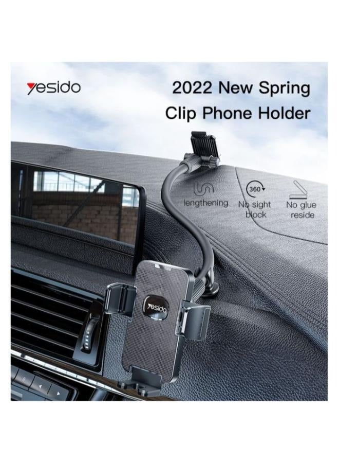 Yesido C137 360 Arm Truck Car Adjustable Smart Phone Dash Windshield Spring Clip Phone Holder - Image 2