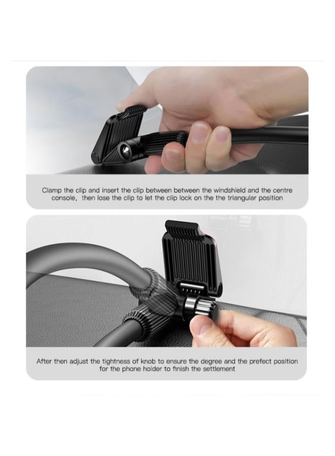 Yesido C137 360 Arm Truck Car Adjustable Smart Phone Dash Windshield Spring Clip Phone Holder - Image 4