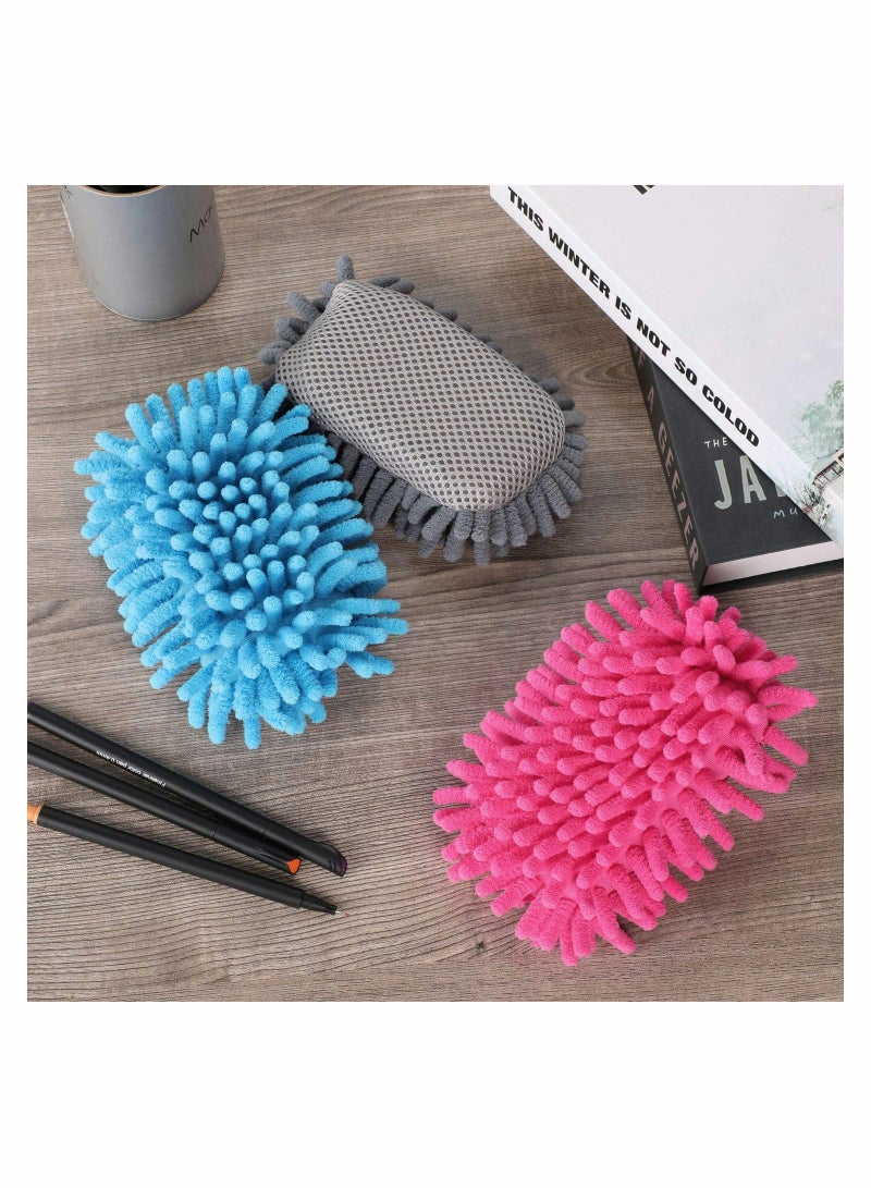 Excefore 6 Pack Microfiber Shag Whiteboard Eraser, Washable(Gray, Blue, Pink) - Image 3