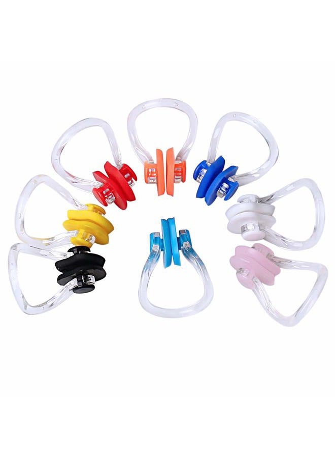 WODE 8 قطع مشبك أنف سيليكون للسباحة، واقي أنف سيليكون مقاوم للماء، واقي أنف لينة للأطفال والبالغين (8 ألوان) - Image 1