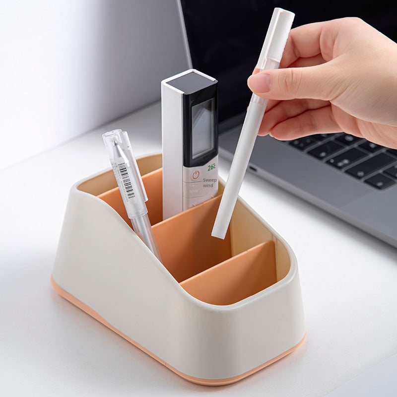 Desktop storage box key remote control compartment storage desk stationery sundries cosmetics desk finishing box(Large [Gray]]) - Image 3