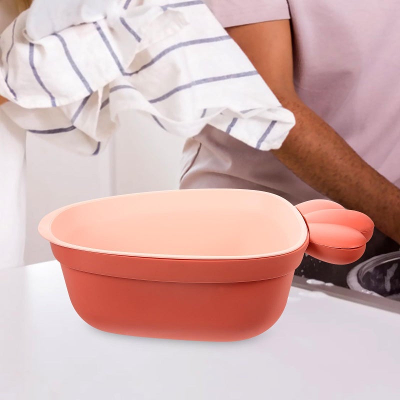 Lurrose Pink Plastic Double Layer Vegetable Drain Basket - Image 5