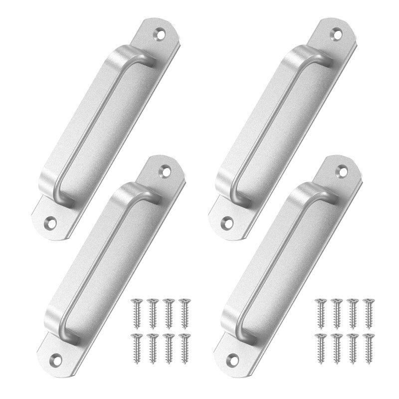 Mixizigoz 57 Inch Sliding Barn Door Handle Aluminium Alloy Cabinet Pull Handles for Closet Drawer Garage Fence Door Bunk Bed Safe Handrail Comfy Grip LongLasting Use 4 Silver - Image 2