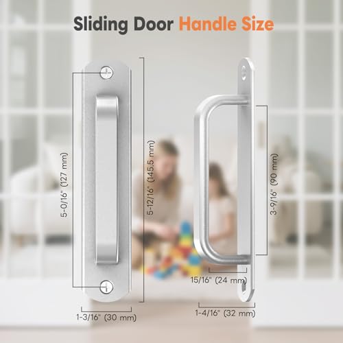 Mixizigoz 57 Inch Sliding Barn Door Handle Aluminium Alloy Cabinet Pull Handles for Closet Drawer Garage Fence Door Bunk Bed Safe Handrail Comfy Grip LongLasting Use 4 Silver - Image 3