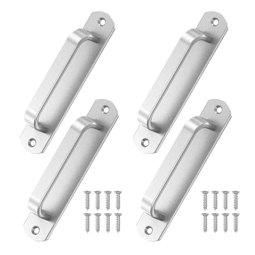 Mixizigoz 57 Inch Sliding Barn Door Handle Aluminium Alloy Cabinet Pull Handles for Closet Drawer Garage Fence Door Bunk Bed Safe Handrail Comfy Grip LongLasting Use 4 Silver - Image 1