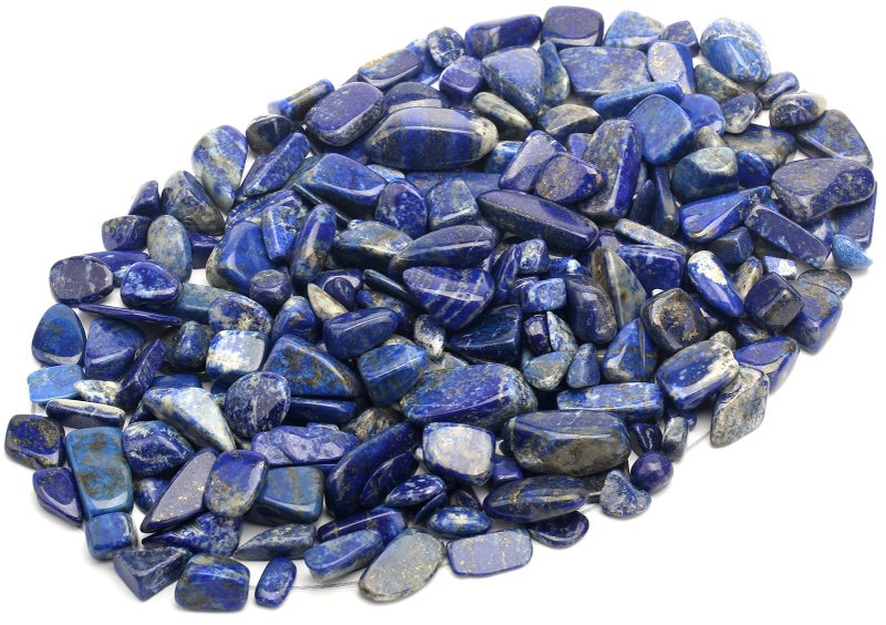 ZenQ 1 lb Lapis Lazuli Tumbled Stone Chips Crushed Natural Crystal Quartz Pieces