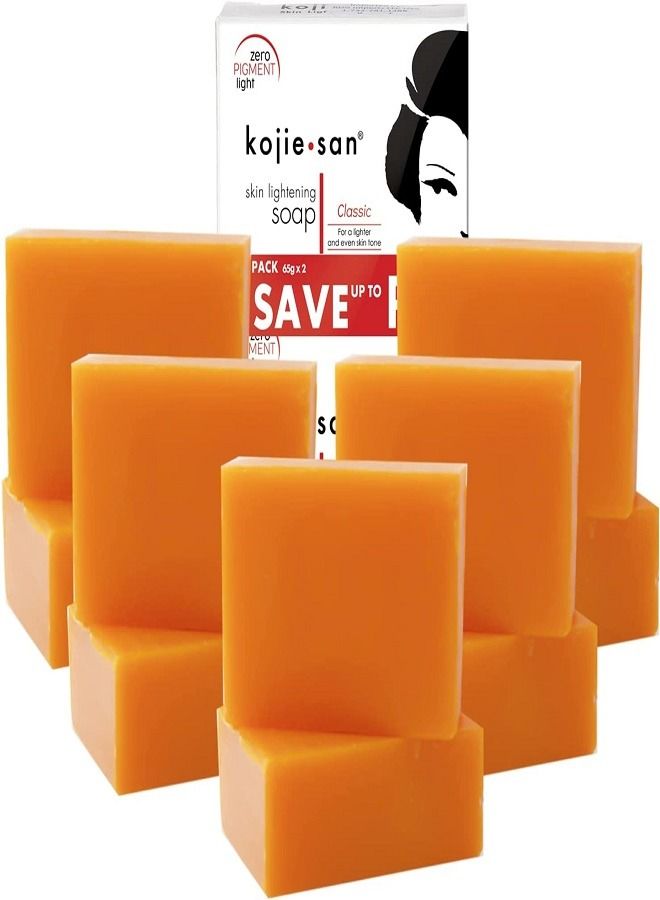 Kojie 6 Pack of Kojie San Skin Lightening Kojic Acid Soap 2 Bars per pack 65g - Image 1