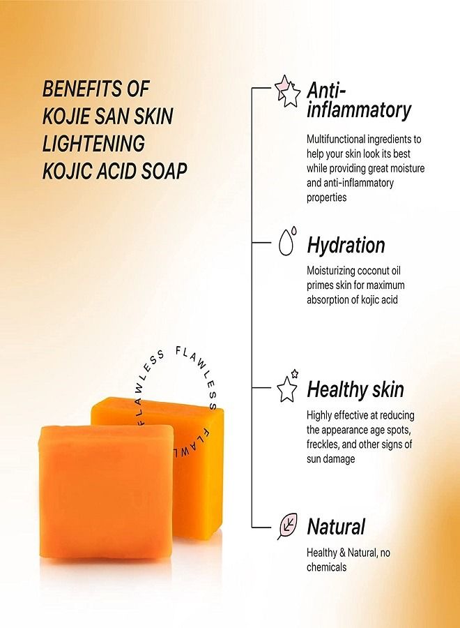 Kojie 6 Pack of Kojie San Skin Lightening Kojic Acid Soap 2 Bars per pack 65g - Image 3