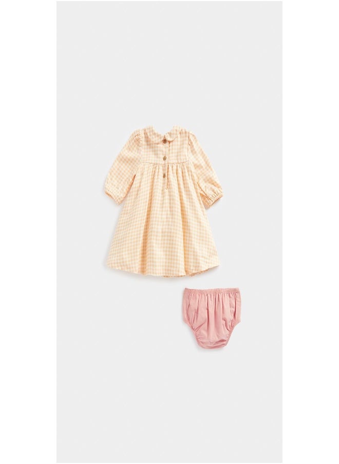 mothercare - Gingham Woven Dress and Knickers Set - Image 1