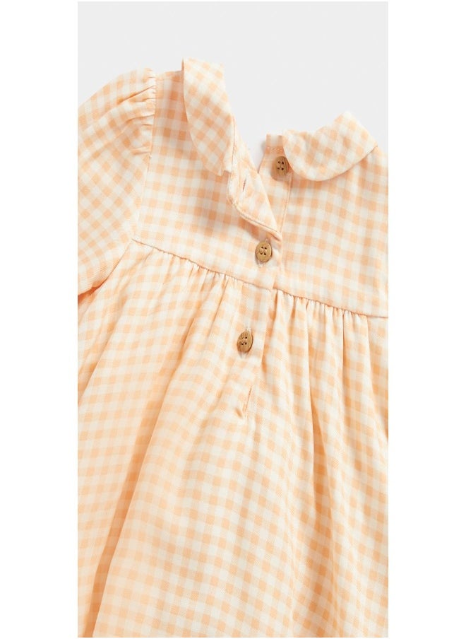 mothercare - Gingham Woven Dress and Knickers Set - Image 1