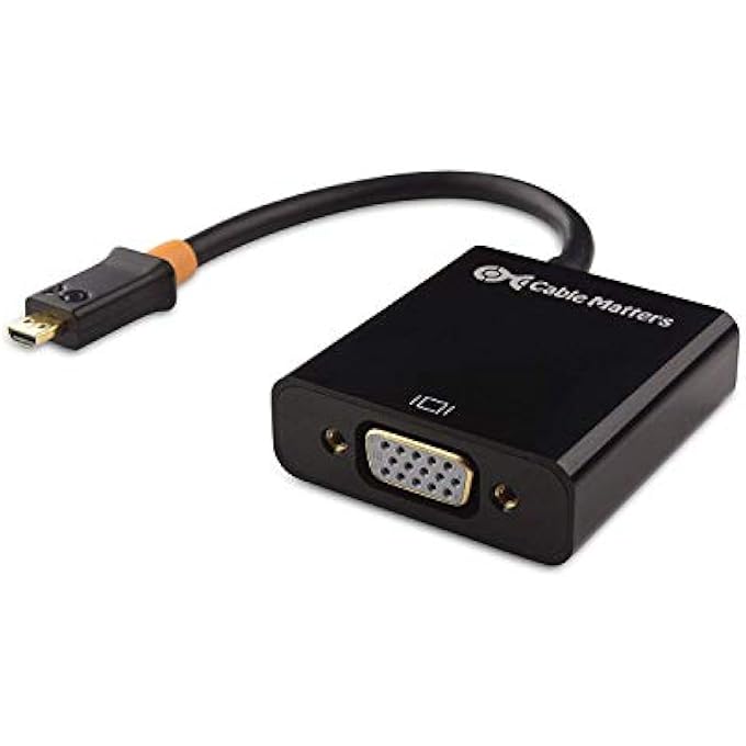 Cable Matters MICRO HDMI TO VGA ADAPTER (MICRO HDMI TO VGA CONVERTER) IN BLACK - Image 1