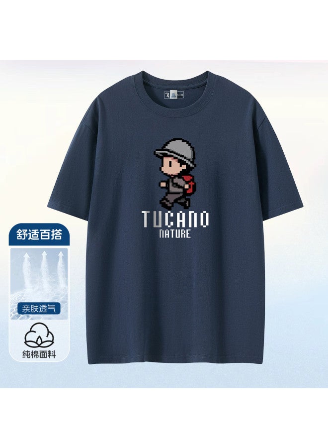 Tucano men's Summer Round Neck Short Sleeve T-shirt - Casual, Versatile Basic Top For Outdoor Wear - Image 2